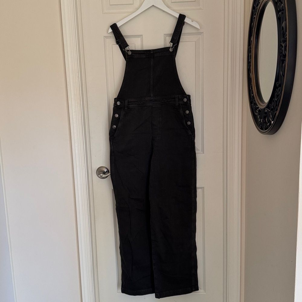Aerie Charcoal Denim Overalls-Medium
